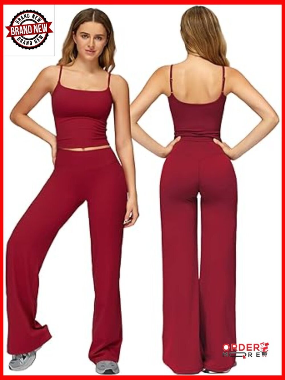 2 Piece Crop Top & Straight Leg Yoga Pants Set
